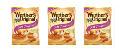Werther's Soft Caramels 2.2oz Peg Bag 3-Pack