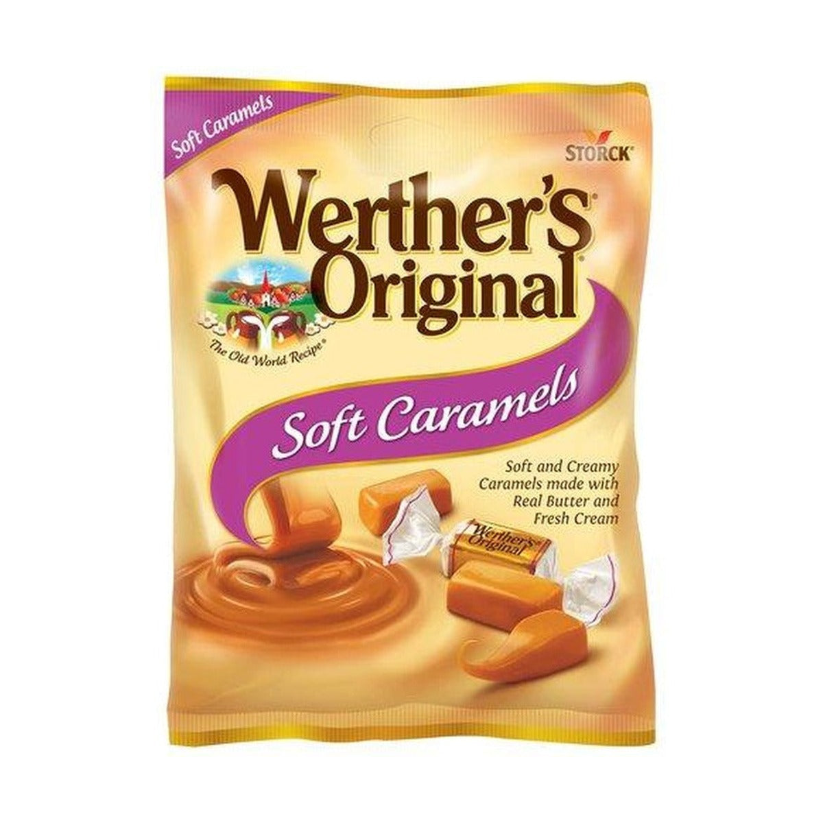 Werther's Soft Caramels 2.2oz Peg Bag