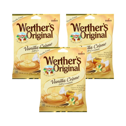 Werther's Original Soft Vanilla Creme 3-pack, three 4.51 oz peg bags