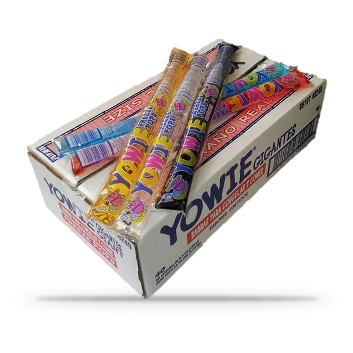 Yowie Giant Freeze Pops, open box of 40 freeze pops